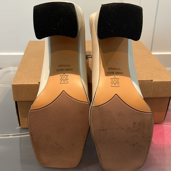 Larosa cream colored short boot with gold buckle accent - Picture 5 of 6